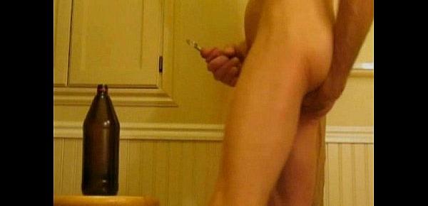  Cock and Ass Stretching Penis Plug and Bottle Fuck